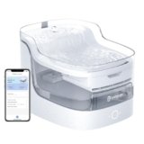 PETGUGU Cat Water Fountain for Drinking, 8-Layer cat Fountain Filter, Ultra-Quiet Pet Fountain for Dogs and Cats 2.4G WiFi(PF1L Marble)