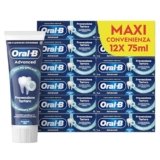 Oral-B Dentifricio Advanced Prevenzione Tartaro 12x75ml, Dentifricio Formato Convenienza Anti Tartaro con Microgranuli Attivi, Clinicamente Provato, Pulizia Denti, Sapore Menta Fresca, Alito Fresco