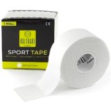 KALAHARI Tape sportivo Extra Lungo – 3.8cm x 13.7m – Nastro fasciature, bendaggio sportivo, nastratura dita pallavolo, crossfit, arrampicata – Sport Tape, Non elastico, 100% Cotone, Bianco