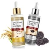 Peel Shot Glow Rice Ampoule Duo, Coreano Esfoliante al riso, Prodotti esfolianti di riso nero delicato che aiutano a rimuovere le teste nere e la pelle morta, la cura dei pori