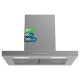 Cecotec Cappa aspirante 60 cm Tipo T Bolero Flux TT 604000 Inox A++. Aspirazione 393m3/h, motore DC, 3 velocità, SS Touch Control, finitura inossidabile, luce LED, filtri in alluminio e carbonio