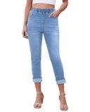 LookbookStore Pull On Skinny Jeans for Women Ladies Medium Blue Stretch Denim Jean Womens Fashion Jeans Medium Indigo Size X-Large Size 16 Size 18