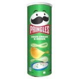 Pringles Sour Cream e Onion| Snack salato| Chips al gusto cipolla e panna acida| A base di patate | Vegetariano | Perfette per l’aperitivo | Confezione singola da 175g