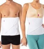 Revée Fascia Addominale Post-Operatoria h26 cm – Binder per Terapia Post-Addominoplastica, Lipoaspirazione, Ernia Addominale, Ernia Ombelicale, Parto Cesareo, Fascia Compressiva Unisex (Bianco, L)
