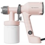 Tilswall HVLP Paint Sprayer, Ultra-Light Electric Spray Gun with 20 fl oz Detachable Cup, 2 Nozzles & 3 Patterns, Perfect for Furniture, Cabinets, Fence, Walls, Doors, Garden & DIY, Pink