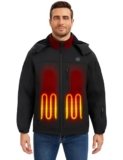 XELTEN Professional Men’s Heated Jacket with 12000mAh Large Capacity Battery Pack (US, Alpha, X-Large, Regular, Regular, Standard, Black)