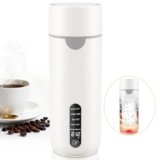 Alinayee Travel Kettle, Portable Travel Tea Electric Kettle for Hot Water, Small Kettle with 4 Temperature Controls, 304 Stainless Steel, Fast Boiling Water with Auto Shut-Off (White, 400ML)