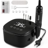 Enniewi Fresa per Unghie Professionale 35000RPM, Fresa Unghie, Lima Per Unghie Elettrica, Display Digitale LED HD, Trapano Elettrico per Rimozione Gel/Smalto nero