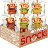 Lay’s Kettle Cooked Potato Chips, Variety Pack, 0.85 Ounce (Pack of 40)