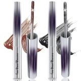 2 Pezzi Iron Wand Mascara, Metal Mascara, Scovolino Metallico 3D Curling, Allungamento naturale delle ciglia (Marrone, Nero)