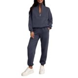 HYYGOCCTV Sweat Suits For Womens 2 Piece Holiday Joggers Hoodie Set Tracksuits For Women Clothing Matching Sets 1/4 Zip Pullover Hiking Sweatshirts Two Piece 2025 Hoodies Navy Xxl