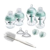 Tommee Tippee Biberon, set starter anti-colica, 4 Biberon con 2 tettarelle a flusso medio, cannuccia anti-colica, accessori per l’infanzia