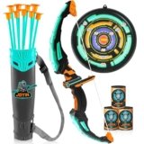 JOYIN Kids Bow and Arrow Set, LED Light Up Archery Toy Set with 9 Suction Cup Arrows, Target & Arrow Case, Indoor and Outdoor Hunting Play Gift Toys for Kids, Boys & Girls Ages 6-12