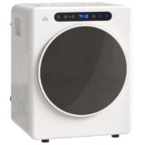 HOMCOM Mini Asciugatrice Elettrica 1000W da 3 kg, Asciugatrice Salvaspazio a Tamburo con Funzione Anti Pieghe, Sterilizzazione, Display LED, 49x43x61 cm, Bianco