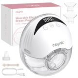 eSynic Tiralatte Elettrico Indossabile 210ML 4 Modalità 12 Livelli con LED Display, Pompa per Allattamento Ricaricabile da Type-C con Frange 19/21/24 mm, Tira Latte Portatile Antiriflusso Senza BPA