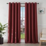 Joydeco Tende Oscuranti per Interni 2 Pezzi L 140 x A 245, Tende Termiche con Occhielli Rosso Borgogna per Soggiorno Moderne, Cameretta Bambini, Camera