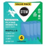 STEM Insect Light Trap Refill Cartridges, Indoor Fruit Fly Trap, Insecticide-Free Pest Control for Home, Attracts and Traps Flying Insects, Official STEM Refills – 4 Count