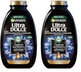 Garnier Ultra Dolce Carbone Magnetico, Shampoo Idratante e Purificante, 94% Origine Naturale, Per Cute Grassa e Lunghezze Secche, Senza Siliconi, 300 ml (Confezione da 2)