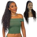 Ser Mulher Extension Coda Di Cavallo JACY Capelli Ricci 70 cm con Coulisse, extension resistenti al calore. Facile da Applicare. (Dark Brown)