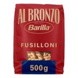 Barilla Pasta Al Bronzo Fusilloni 100% Grano Italiano, Pasta Trafilata Al Bronzo con Lavorazione al Bronzo Grezzo, Ruvidità Intensa, Formato Spesso e Corposo, Alta Tenuta di Sugo e Cottura, 500 g