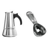 London Sip Stainless Steel Stovetop Espresso Maker Moka Pot and Coffee Spoon Set