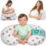 Cuscino Allattamento e Gravidanza Ciambella Allattamento Neonato con Federa in 100% Cotone e Morbido Riempimento Supporto Ergonomico alla Schiena Idea Regalo per Neo Mamme Accessorio Premaman Lavabile