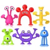 Baby Bath Toys Suction Toy: No Hole Bath Toy for Baby Toddlers – Kids Mini Sensory Fidget Suction Cup Toys for Boys Girls – Window Building Toy Gifts Easter Basket Stuffers Egg Fillers (Ages 3+)