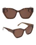DIFF Evie Designer Cat Eye Sunglasses for Women | Animal Print + Brown | 100% UV Protection