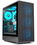 FOIFKIN K6 Case PC – 6 ventole PWM ARGB preinstallate (3 X 140 mm e 3 X 120 mm), ATX Mid-Tower Gaming PC, con Type-C (Nero, K6)