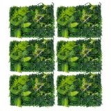 ZENGRICE Parete vegetale artificiale, 6 pannelli, siepe artificiale, pianta sintetica, 60 x 40 cm, decorazione vegetale da parete, giardino, balcone, terrazza soggiorno, fogliame impermeabile, 3D