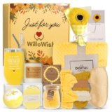 WilloWish Sending Sunshine Gift Box For Women – 15 PCs Sunshine Gift Baskets For Women – Get Well Soon Gifts Baskets – Spa Self Care Gift – Thinking Of You Gift Basket