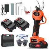 Forbici Potatura Elettriche – 40mm Cesoie Professionali Con 2 21V/2000 mAh Batteria – Forbici a batteria per Giardinaggio Albero da Frutta Delle Viti (red)
