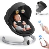 Kotsy sdraietta neonati trollo programma APP,con telecomando e controllo,altalena neonato con 5 ampiezze altalene timer a 3 stadi,2 giocattoli