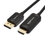 Amazon Basics – Cavo da DisplayPort a HDMI Unidirezionale, 1080p, 1920×1200, 4K a 60Hz, 1,8m, Spina Dorata, Nero