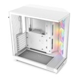 NZXT H6 Flow RGB, CC-H61FW-R1, Case Mid-Tower Compatto a Doppia Camera con Flusso d’Aria, Include 3 Ventole RGB da 120 mm, Pannelli in Vetro Panoramico, Flusso d’Aria ad Alte Prestazioni, Bianco