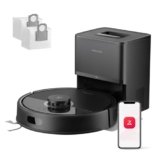 roborock Q7 L5+ Set Robot Aspirapolvere con Stazione Svuotamento Automatico, 8.000 Pa, Quantità d’acqua Regolabile per il Lavaggio, Doppio Anti-groviglio, Auto Boost sui Tappeti, Nero