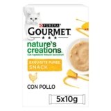 GOURMET Nature’s Creations – Snack Gatto Adulto, Purèe con Pollo e Zucca. 55 Buste da 10 g