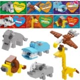 JOYIN 24 Packs Valentines Day Cards with Safari Animal Building Blocks for Gifts Party Favor, Classroom Exchange Prize, Valentine’s Greeting Cards