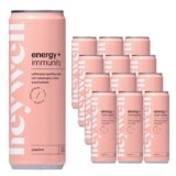 Heywell Sparkling Adaptogenic Water, Energy and Immunity, Grapefruit Flavor, 12 Fluid Ounce (Pack of 12) – Caffeinated, Organic, Non GMO, Vegan, Gluten Free, Dairy Free