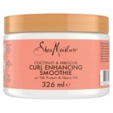 SheaMoisture Balsamo Leave-In Curl Enhancer Smoothie con Cocco e Ibisco – Balsamo per capelli ricci e corposi – Crema modellante con olio di cocco e burro di karité, senza solfati – 1 x 326 ml