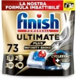 Finish Ultimate PLUS Infinity Shine Pastiglie Lavastoviglie, 73 Capsule Lavastoviglie, Pastiglie per Lavastoviglie con Scudo Protettivo contro lo Sporco e i Residui Incrostati