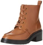 Amazon Essentials Women’s Moc Toe Combat Boots, Black Tan, 7