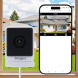 Swingers 3MP 2K Window Camera,2.4GHz & WiFi Indoor Cameras for Home Security with Phone app,Person & Motion Detection,Night Vision,Easy & Quick Install (1 Pack)