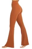 Sunzel Flare Leggings, Crossover Yoga Pants with Tummy Control, High Waisted and Wide Leg, No Front Seam Caramel Cafe X-Small 32″ Inseam