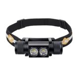 Sofirn – Lampada da testa a LED con luce rossa, ricaricabile, D25LR, luce super luminosa, USB C, torcia frontale con 90 alti CRI bianco chiaro e 660 nm luce rossa profonda per jogging (blanca)