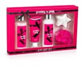 Freida & Joe Fragrance Bath & Body Collection Valentines Gift Box, Includes Shower Gel, Body Lotion, Body Scrub, Bath Bomb & Sponge (Pretty in Pink)