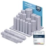 VABNEER ​​Feltrini sedie autoadesivi – 243 pezzi EXTRA RESISTENTI da 5mm per proteggere pavimenti e mobili – Rotondi/quadrati, ammortizzatori premium antirumore e antigraffio​ (grigio)