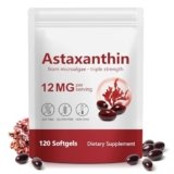 Astaxantina Integratore Naturale 12 mg, Antiossidanti Integratori da Alga Haematococcus Pluvialis | Senza OGM & Senza Glutine, Facile da Deglutire | Natural Astaxanthine per 4 Mesi – 120 Capsule