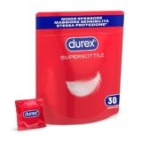 Durex SuperSottile, Preservativi Ultra Sottili Vestibilità Regular, Formato Convenienza, Vestibilità Regular, 30 Profilattici
