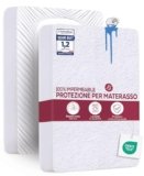Utopia Bedding Coprimaterasso Una Piazza e Mezza Impermeabile 140 x 190 x 30 cm, Certificato OEKO-TEX, Proteggi Materasso, Traspirante, Lavabile, Stile Montato Tutto Intorno Elastico